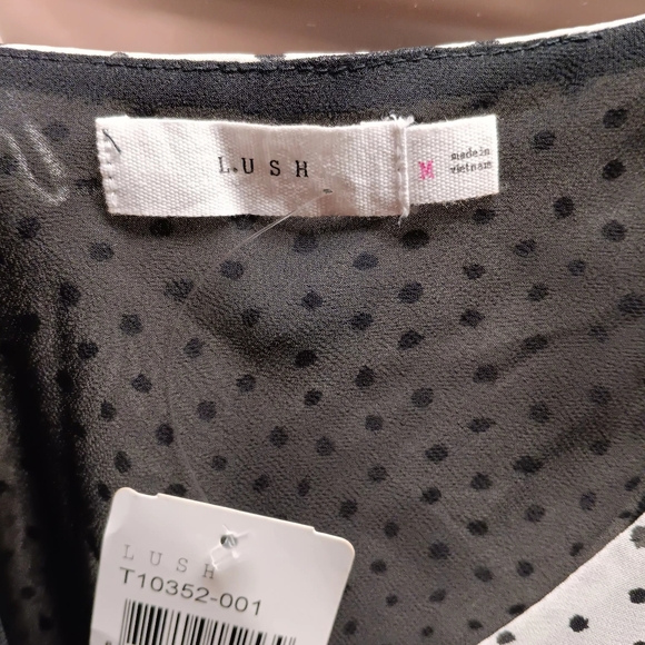 NWT Lush Polkadot Layered Cropped Tank Top - Picture 3 of 5